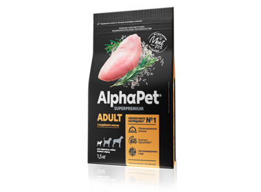 AlphaPet сухой корм для собак мелких пород с индейкой и рисом