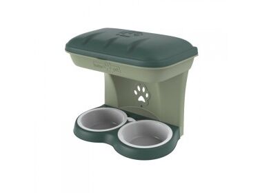 BAMA PET MAXI миска для собак настенная двойная зеленая 2200 мл.