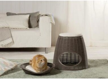 BAMA PET PASHA домик для кошек с подушечками, светло-коричневый/бежевый 52х60х46/55h см. 