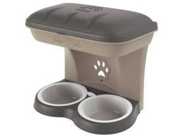 BAMA PET MAXI миска для собак настенная двойная бежевая 2200 мл.