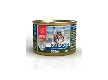 BLITZ Holistic консервы для взрослых кошек с лососем и креветками