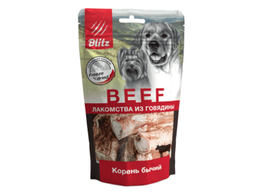 BLITZ BEEF лакомство сублимированное для собак - Бычий корень