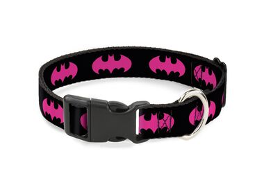 Buckle-Down Бэтмен S ошейник для собак с пластиковой застёжкой розовый (23-38 см.)