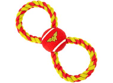 Buckle-Down Чудо-женщина игрушка для собак - грейфер мячик на верёвке (29 см.)