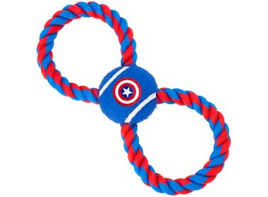 Buckle-Down Капитан Америка игрушка для собак - грейфер мячик на верёвке (29 см.)