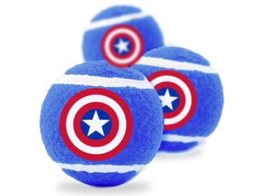 Buckle-Down Капитан Америка игрушка для собак - теннисные мячики (3 шт. по 7 см.)