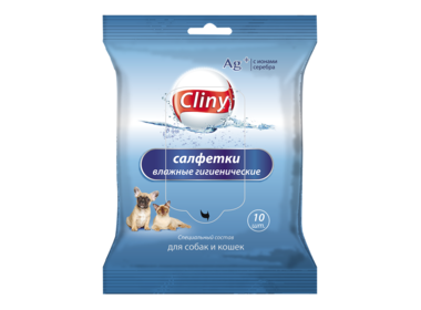 Cliny влажные салфетки для ухода за глазами, ушами или лапами собак и кошек 