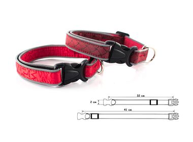 Дарэлл ТЕХ-REFLEX ошейник для собак со светоотражающим кантом красный (32-41 см.) 
