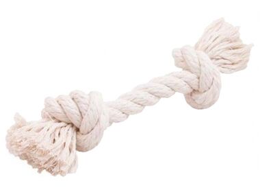 Doglike Dental Knot игрушка для собак - грейфер канатный 2 узла большой белый (24 см.)