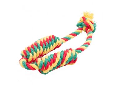 Doglike Dental Knot игрушка для собак - Сарделька канатная двойная средняя разноцветная (53 см.)