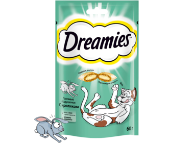 Dreamies лакомство для кошек Лакомые подушечки с кроликом