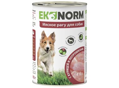 Ekonorm консервы для собак мясное рагу с курицей и потрошками
