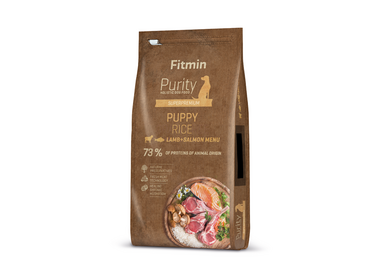 Fitmin Purity GF Puppy Lamb&Salmon сухой беззерновой корм для щенков всех пород, беременных/кормящих собак с ягненком, лососем и рисом