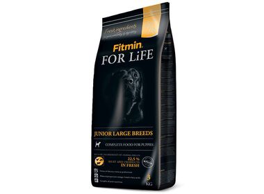 Fitmin For Life Junior Large Breed сухой корм для щенков крупных пород в возрасте от 5 до 18 месяцев с курицей, свининой, говядиной