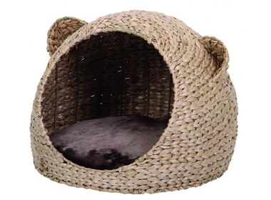 Nobby домик для кошек с подушкой плетенный бежевый 40х40х33 см.