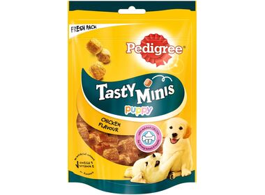 Pedigree Tasty Minis Puppy лакомство для щенков "Ароматные кусочки из курицы"