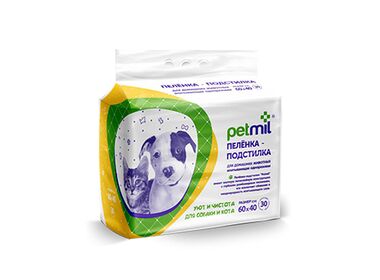 Petmil впитывающая пеленка-туалет для домашних животных (60*40 см.)