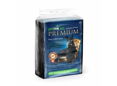 Petmil Black Edition впитывающая пеленка-туалет для домашних животных с суперабсорбентом чёрная (60*40 см.)