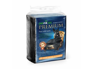 Petmil Black Edition впитывающая пеленка-туалет для домашних животных с суперабсорбентом чёрная (60*60 см.)