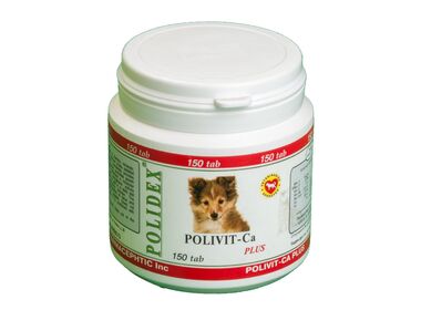 Polidex Polivit-Ca витамины для щенков и кормящих собак мелких и средних пород с кальцием
