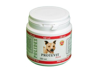 Polidex Protevit plus витамины для щенков и собак мелких и средних пород для набора мышечной массы
