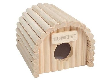 Homepet  домик для мелких грызунов ракушка деревянная (12.5х13х10.5 см.)