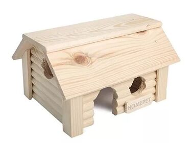 Homepet  домик для мелких грызунов баня деревянная (15х20х12.3 см.)