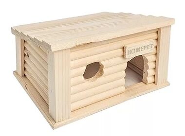 Homepet  домик для мелких грызунов домик южный деревянный (18х13х11 см.)