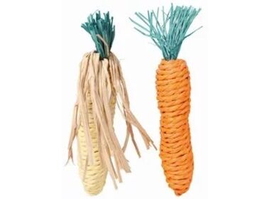 Trixie игрушка для грызунов Морковь и кукуруза из сизаля (15 см.)