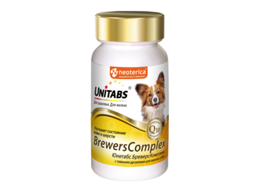Unitabs Brewers Complex витаминно-минеральный комплекс для собак мелких пород для кожи и шерсти с пивными дрожжами