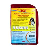 ZooOne пеленка впитывающая многоразовая для домашних животных бордовая (60х40 см.)