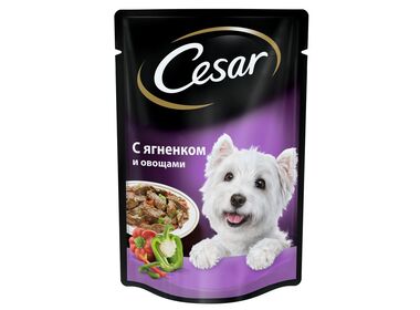 Cesar паучи для собак с ягненком и овощами