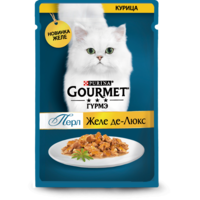 Gourmet Perle паучи для кошек - Желе Де-Люкс с курицей