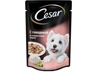 Cesar паучи для собак с говядиной в сливочном соусе