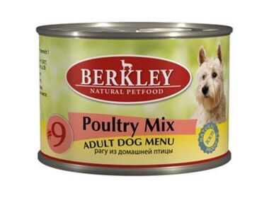Berkley №9 Adult Poultry Mix консервы для собак рагу из птицы: цыпленок, индейка и утка