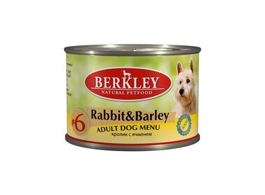 Berkley №6 Adult Rabbit&Barley консервы для собак с кроликом и ячменем