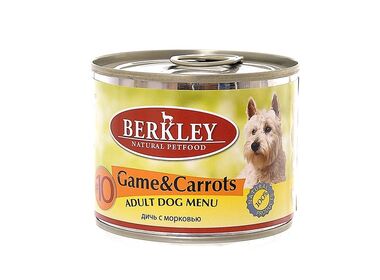 Berkley №10 Adult Game&Carrots консервы для собак с дичью и морковью