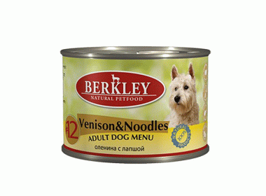 Berkley №12 Adult Venison&Noodles консервы для собак с олениной и лапшой
