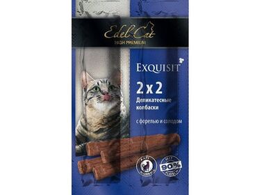 Edel Cat лакомство для кошек - деликатесные колбаски с форелью и солодом