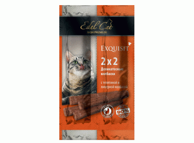 Edel Cat лакомство для кошек - деликатесные колбаски с телятиной и ливерной колбасой