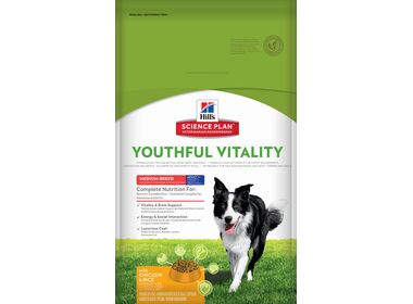 Hill's Science Plan Medium Youthful Vitality сухой корм для пожилых собак средних пород с курицей