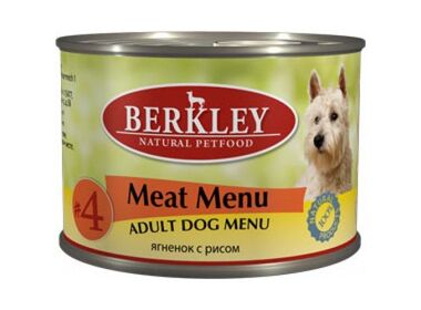 Berkley №4 Adult Meat Menu консервы для собак с ягненком и рисом
