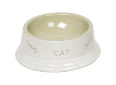 Nobby Cat миска керамическая белая с рисунком